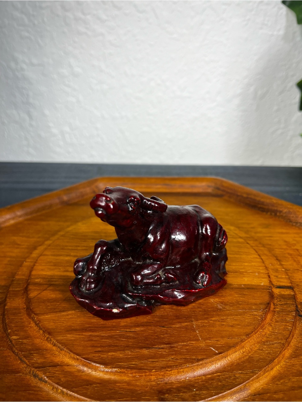 Vintage Chinese Zodiac Ox Figurine Resin Feng Shui Horoscope Decor